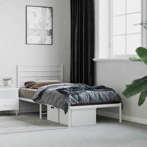 Estrutura de cama sem colchão com cabeceira 75x190 cm branco