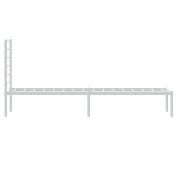Estrutura de cama com cabeceira 90x190 cm metal branco - Image 6