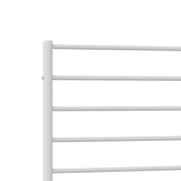 Estrutura de cama com cabeceira 90x190 cm metal branco - Image 8