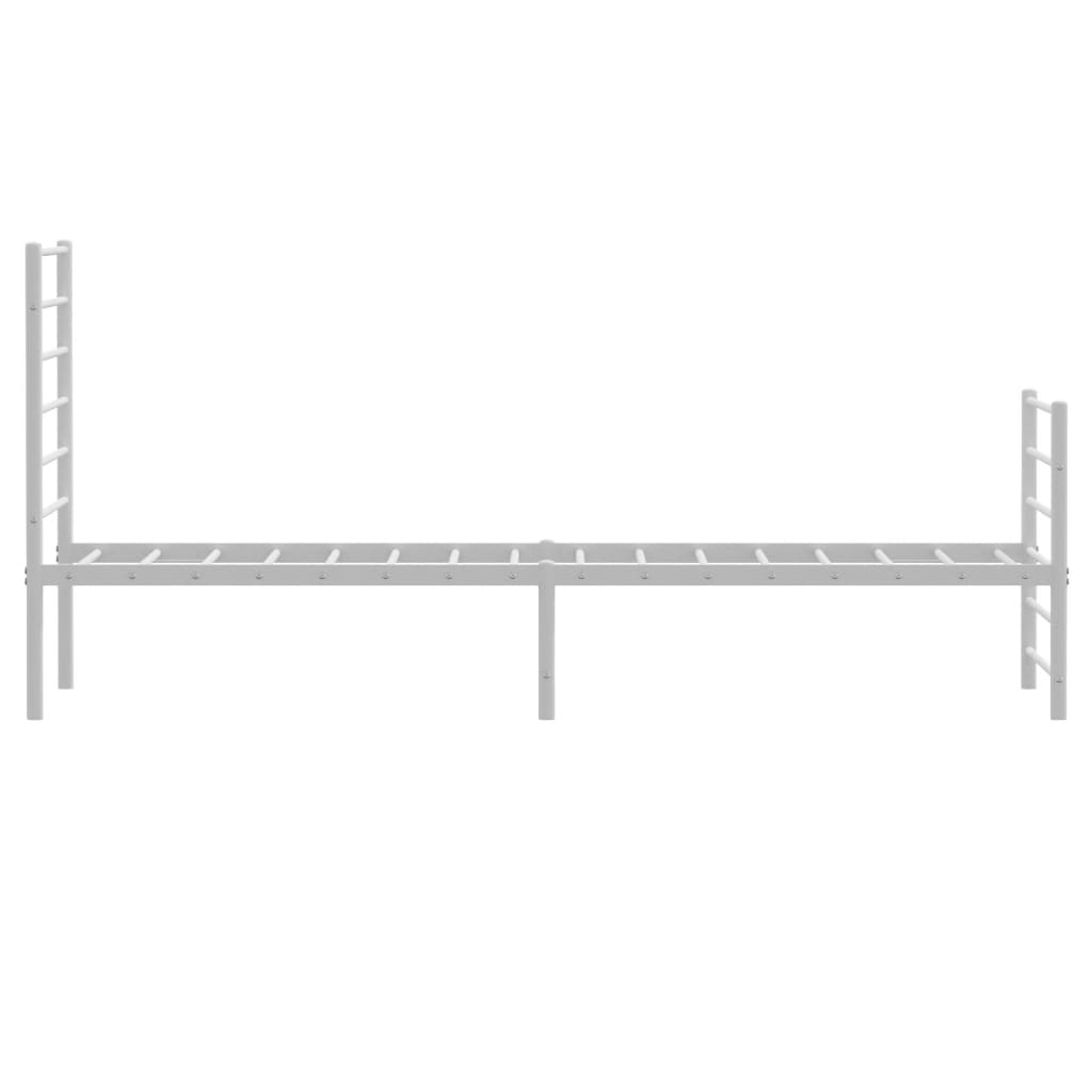 Estrutura de cama com cabeceira e pés 90x190 cm metal branco - Image 7
