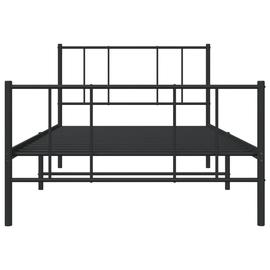 Estrutura de cama com cabeceira e pés 80x200 cm metal preto - Image 6