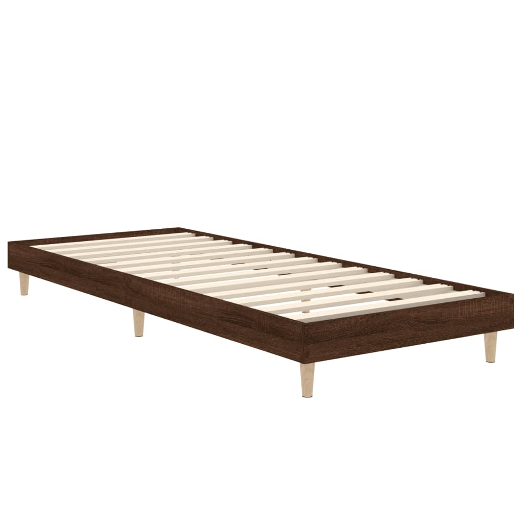 Estrutura cama s/ colchão derivados madeira carvalho castanho - Image 2