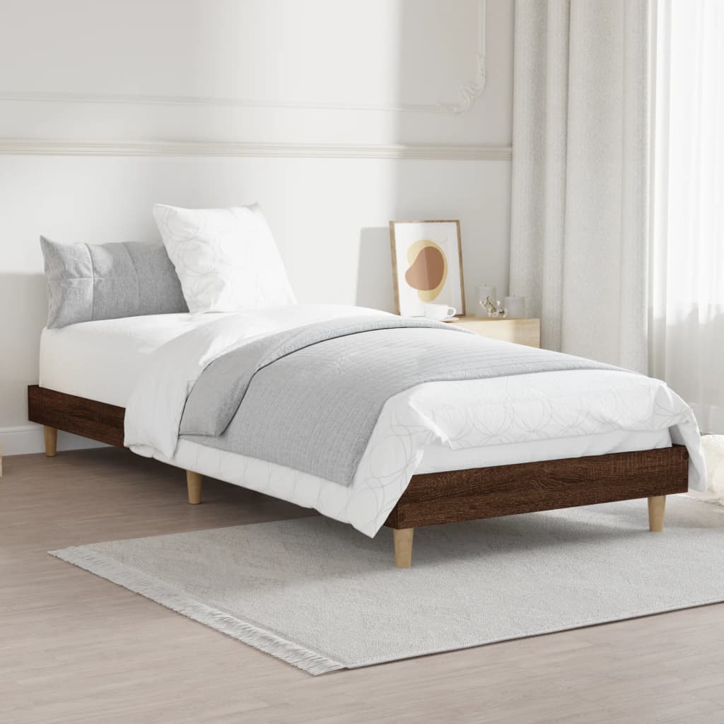 Estrutura cama s/ colchão derivados madeira carvalho castanho - Image 3