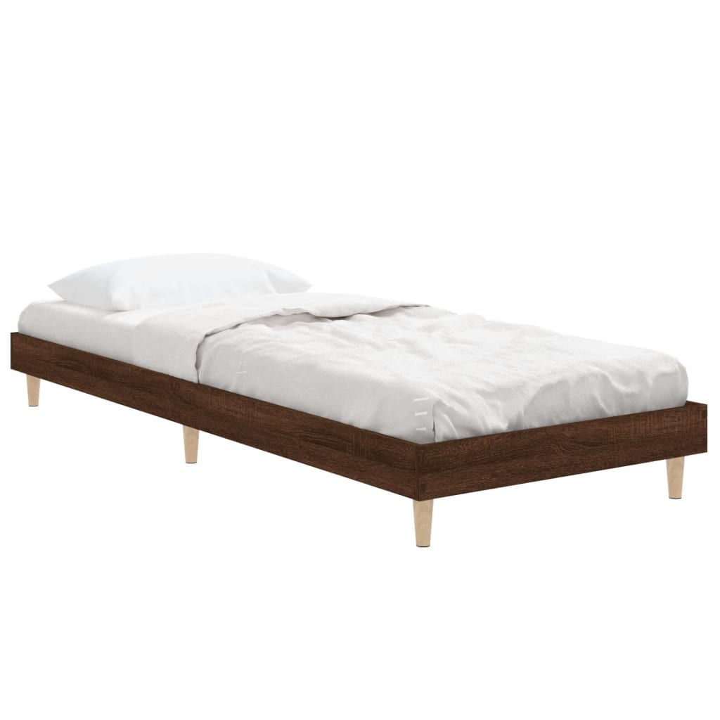 Estrutura cama s/ colchão derivados madeira carvalho castanho - Image 4