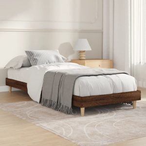 Estrutura cama s/ colchão derivados madeira carvalho castanho