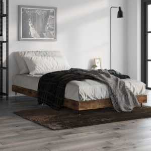 Estrutura cama s/ colchão derivados de madeira carvalho fumado