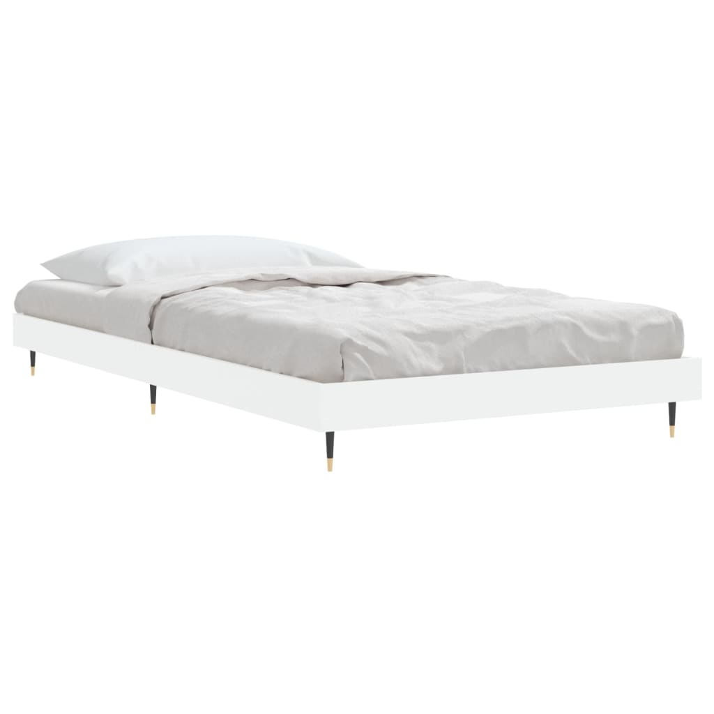Estrutura de cama 90x200 cm derivados de madeira branco - Image 3