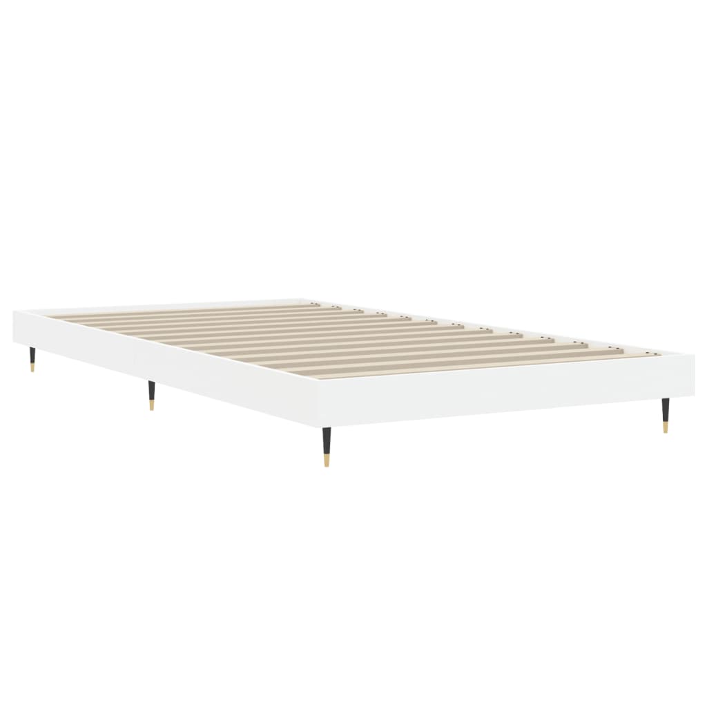 Estrutura de cama 90x200 cm derivados de madeira branco - Image 4