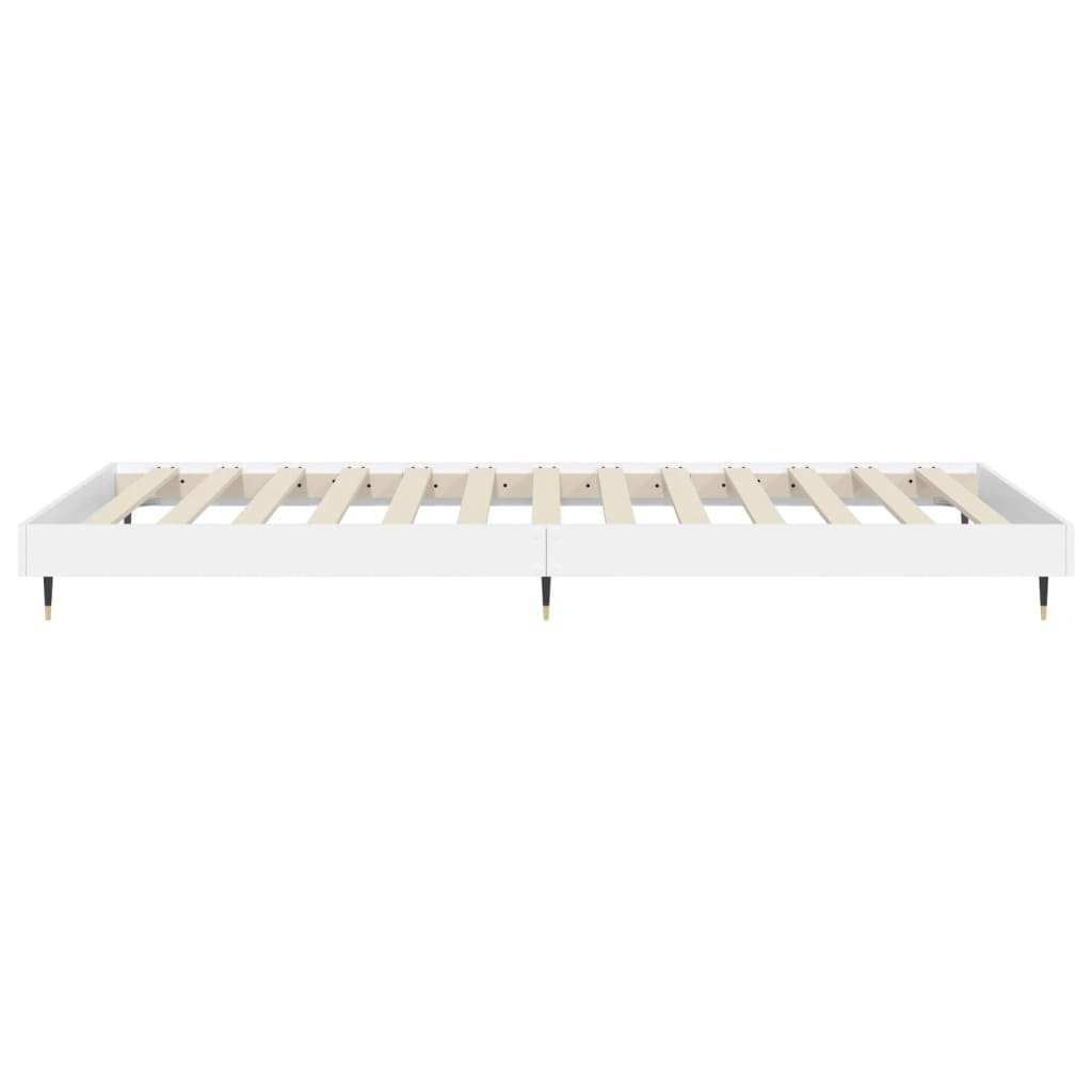 Estrutura de cama 90x200 cm derivados de madeira branco - Image 6