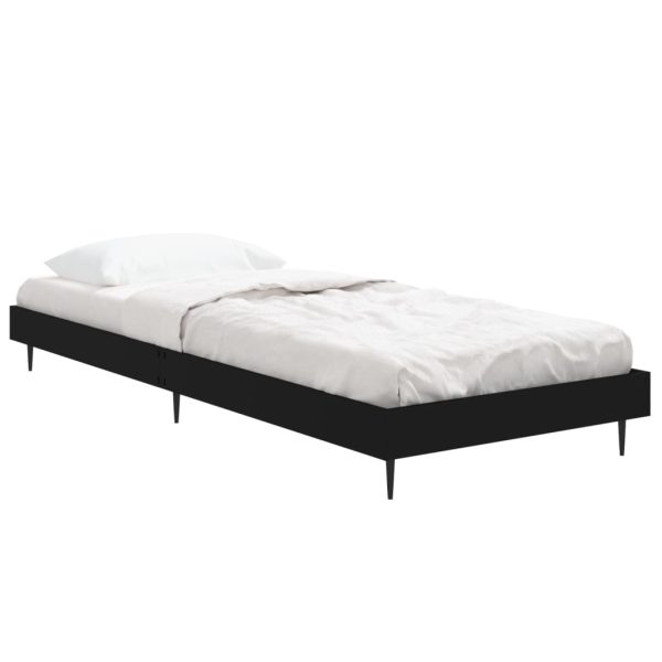 Estrutura de cama 75x190 cm derivados de madeira preto - Image 2
