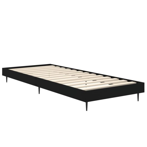 Estrutura de cama 75x190 cm derivados de madeira preto - Image 4