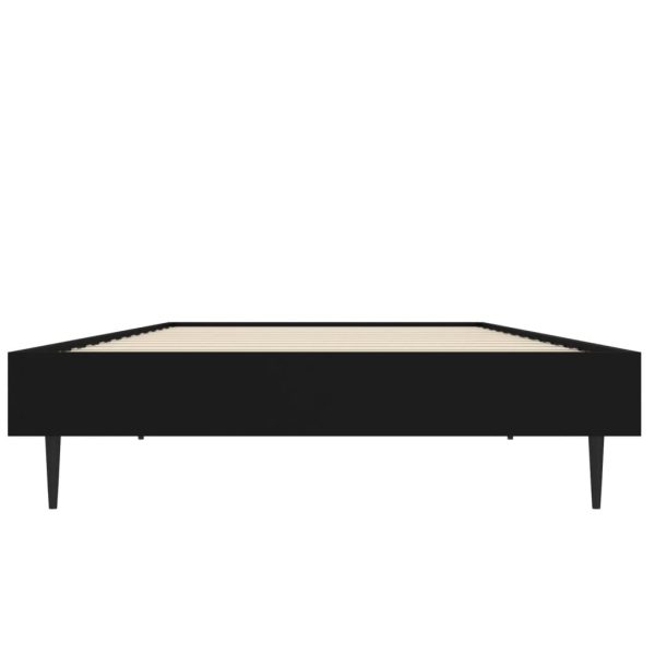 Estrutura de cama 75x190 cm derivados de madeira preto - Image 5