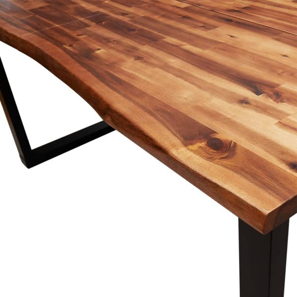 3 pcs conjunto de jantar c/ bordas vivas acácia maciça - Image 6