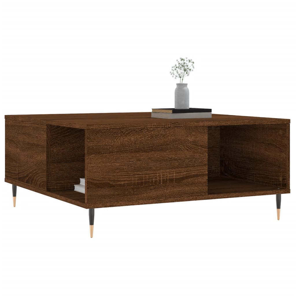Mesa de centro 80x80x36,5cm derivados madeira carvalho castanho - Image 2