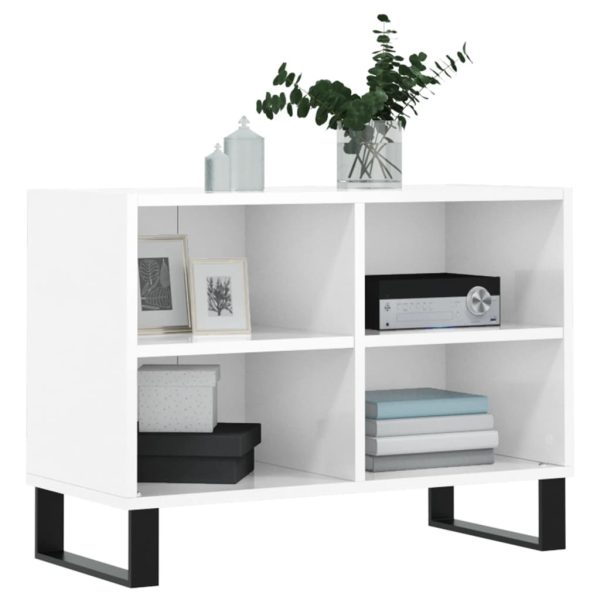 Móvel de TV 69,5x30x50 cm derivados de madeira branco brilhante - Image 2