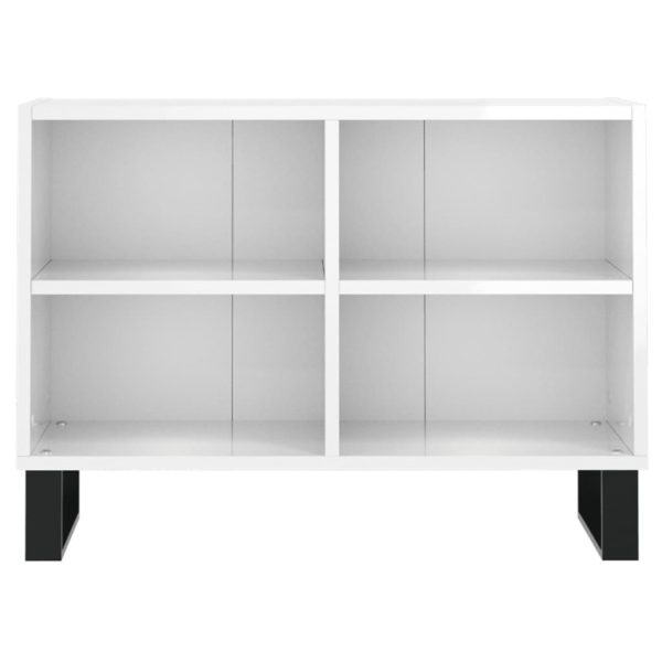 Móvel de TV 69,5x30x50 cm derivados de madeira branco brilhante - Image 3
