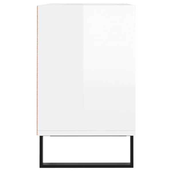 Móvel de TV 69,5x30x50 cm derivados de madeira branco brilhante - Image 4