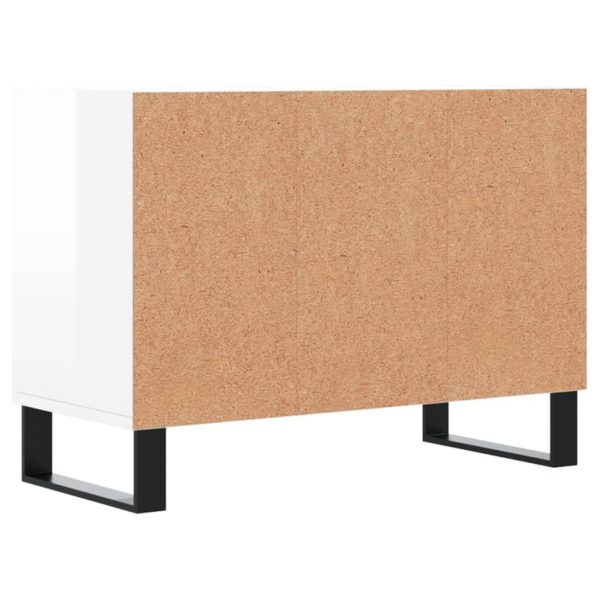 Móvel de TV 69,5x30x50 cm derivados de madeira branco brilhante - Image 5