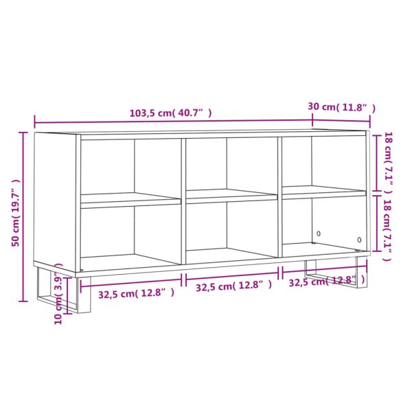 Móvel de TV 103,5x30x50 cm derivados de madeira cinzento sonoma - Image 8