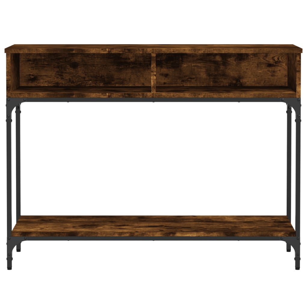 Mesa consola 100x30,5x75cm derivados de madeira carvalho fumado - Image 4