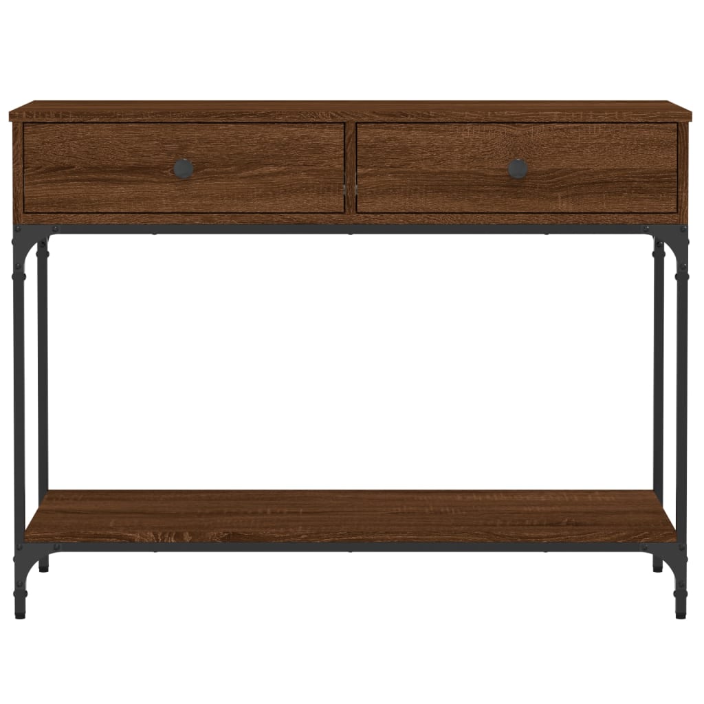 Mesa consola 100x34,5x75 cm derivados madeira carvalho castanho - Image 5