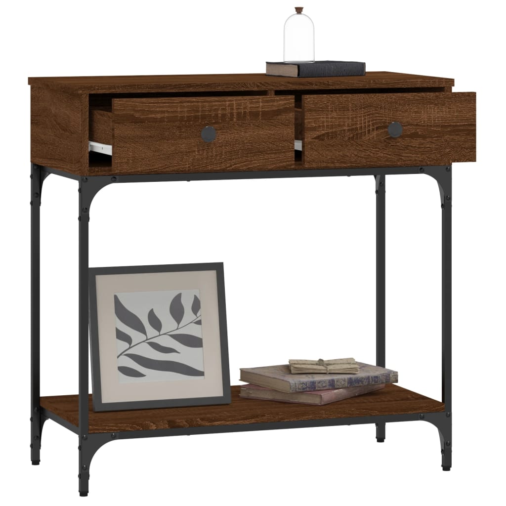 Mesa consola 75x34,5x75 cm derivados madeira carvalho castanho - Image 3