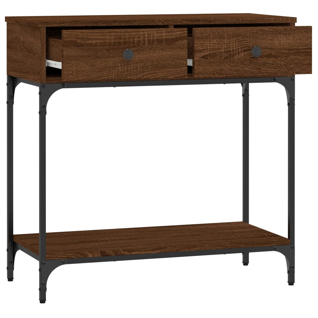Mesa consola 75x34,5x75 cm derivados madeira carvalho castanho - Image 7