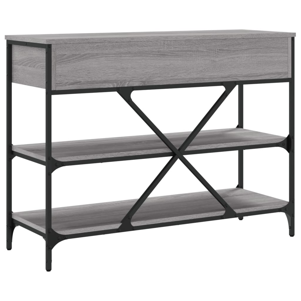 Mesa consola gavetas/prateleiras deriv. madeira cinzento sonoma - Image 7