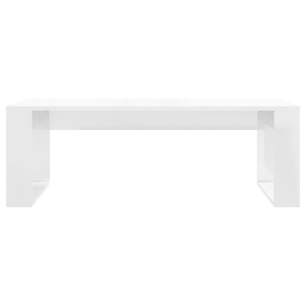Mesa de centro 102x50x35 cm derivados madeira branco brilhante - Image 3