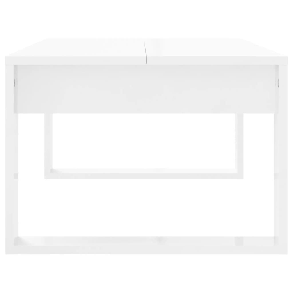 Mesa de centro 102x50x35 cm derivados madeira branco brilhante - Image 4