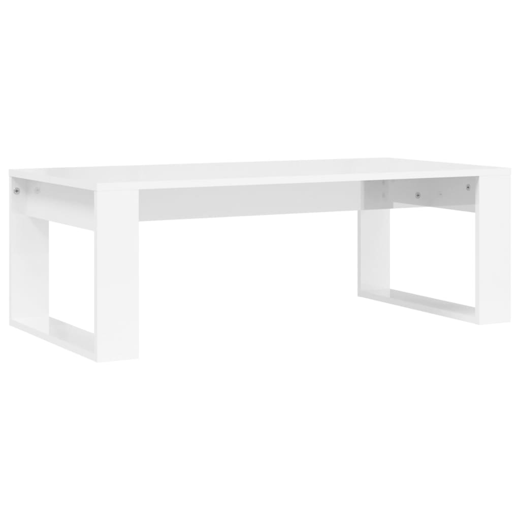 Mesa de centro 102x50x35 cm derivados madeira branco brilhante - Image 5