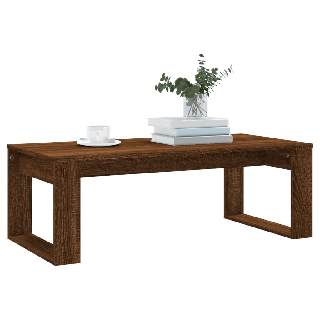 Mesa de centro 102x50x35 cm derivados madeira carvalho castanho - Image 2