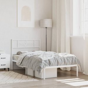 Estrutura de cama sem colchão com cabeceira 75x190 cm branco
