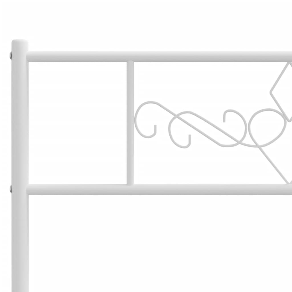 Estrutura de cama com cabeceira e pés 80x200 cm metal branco - Image 7