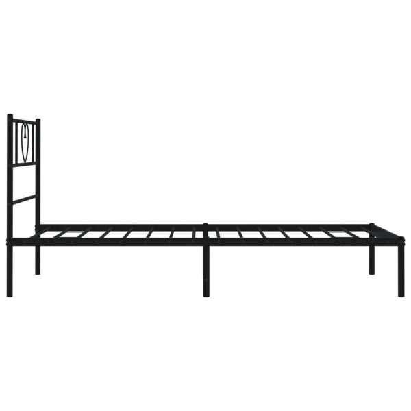Estrutura de cama com cabeceira 90x200 cm metal preto - Image 5