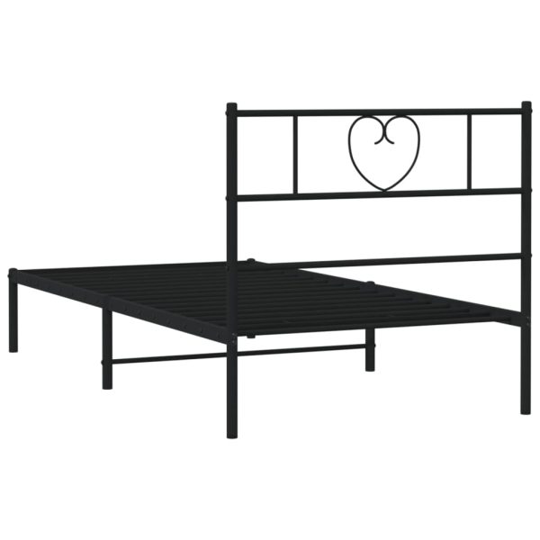 Estrutura de cama com cabeceira 90x200 cm metal preto - Image 6