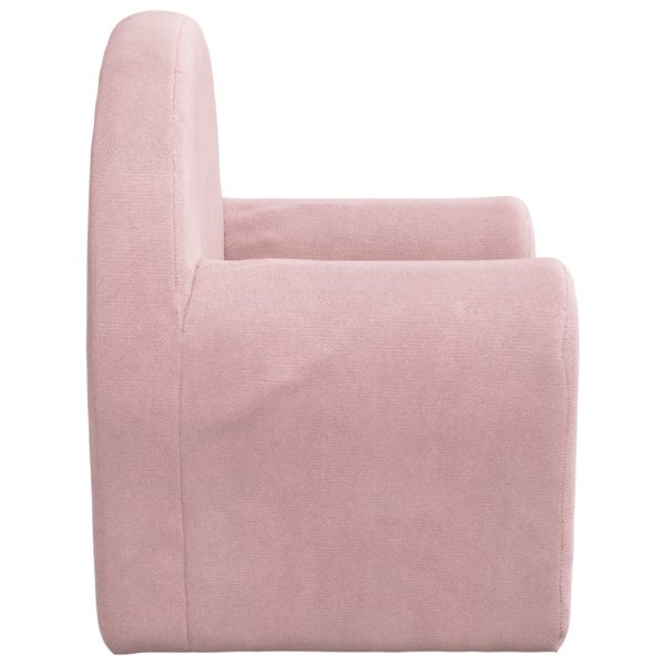 Sofá-cama infantil de pelúcia rosa - Image 4