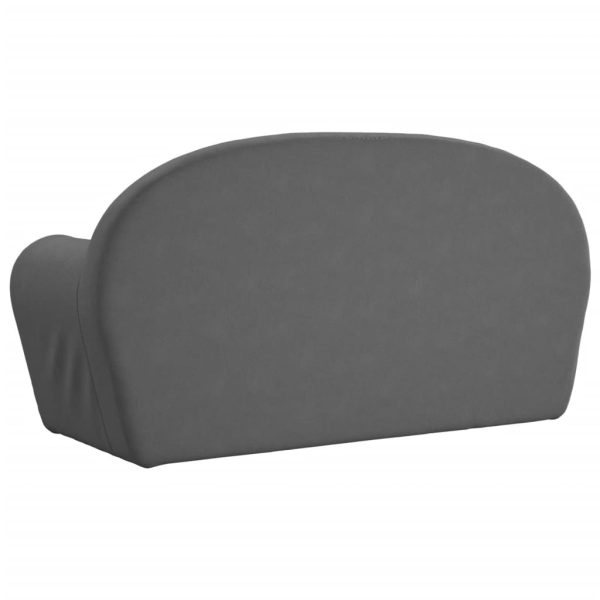 Sofá-cama infantil de 2 lugares pelúcia macia antracite - Image 5