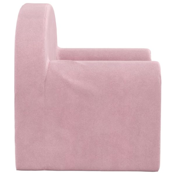 Sofá infantil pelúcia macia rosa - Image 3