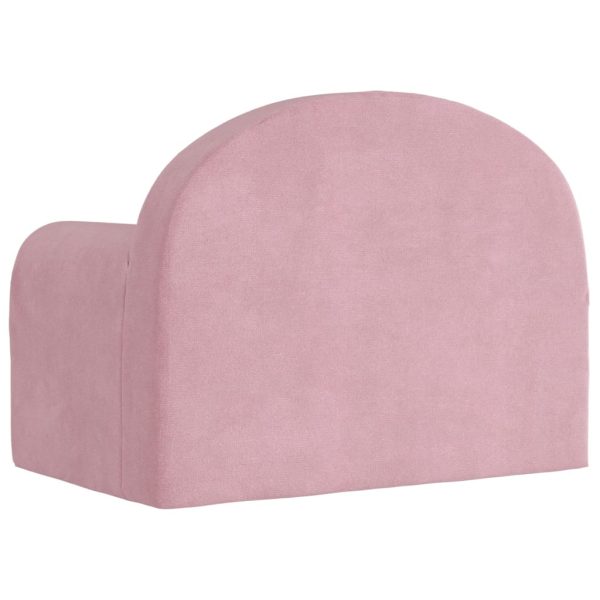Sofá infantil pelúcia macia rosa - Image 4