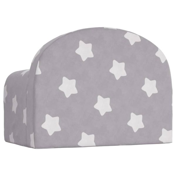 Sofá-cama infantil c/ estrelas pelúcia macia cinzento-claro - Image 5
