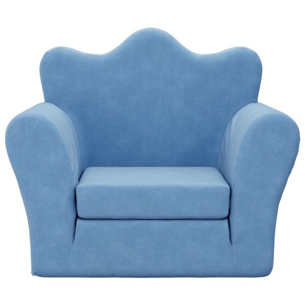 Sofá-cama infantil pelúcia macia azul - Image 2