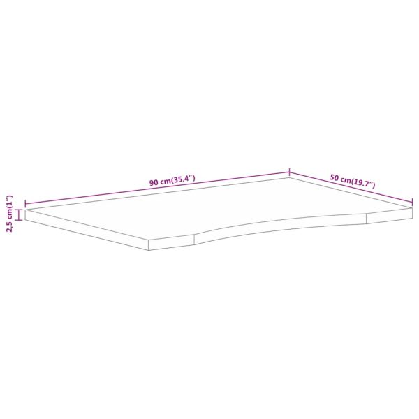 Tampo de mesa com curva 90x50x2,5 cm mangueira áspera maciça - Image 8