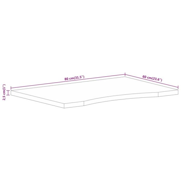 Tampo de mesa com curva 80x60x2,5 cm mangueira áspera maciça - Image 8