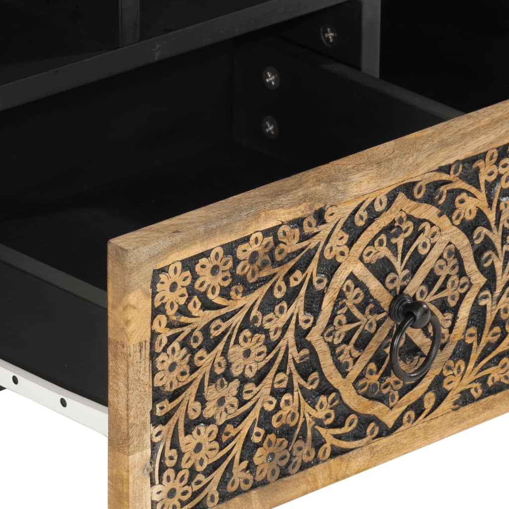 Móvel de TV 100x33x46 cm madeira de mangueira maciça - Image 8