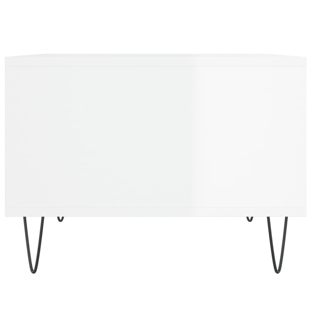 Mesa de centro 60x50x36,5 cm derivados madeira branco brilhante - Image 4