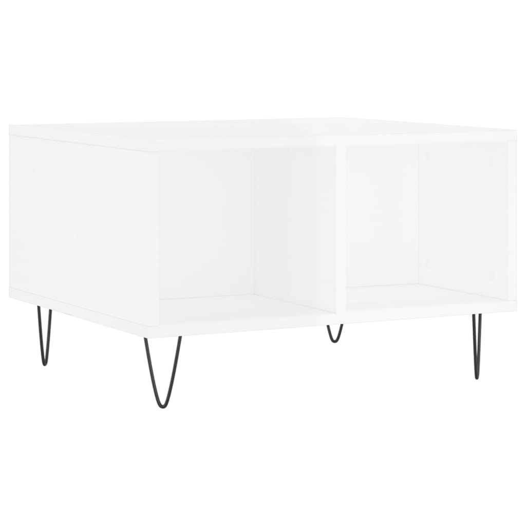 Mesa de centro 60x50x36,5 cm derivados madeira branco brilhante - Image 5