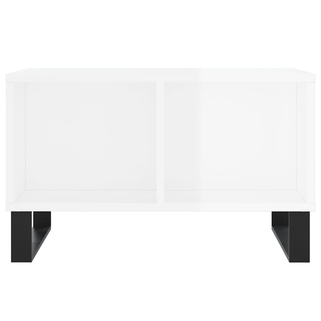 Mesa de centro 60x50x36,5 cm derivados madeira branco brilhante - Image 3