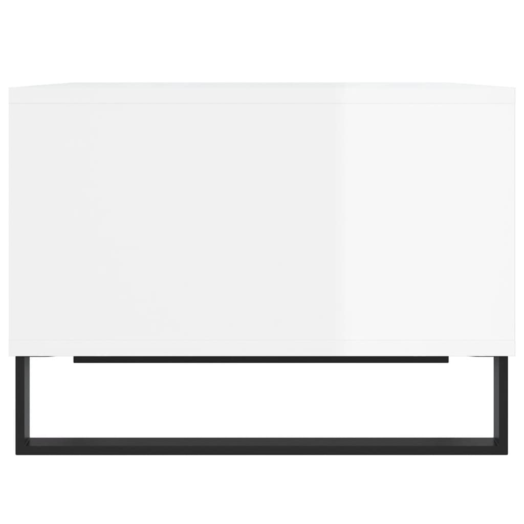 Mesa de centro 60x50x36,5 cm derivados madeira branco brilhante - Image 4