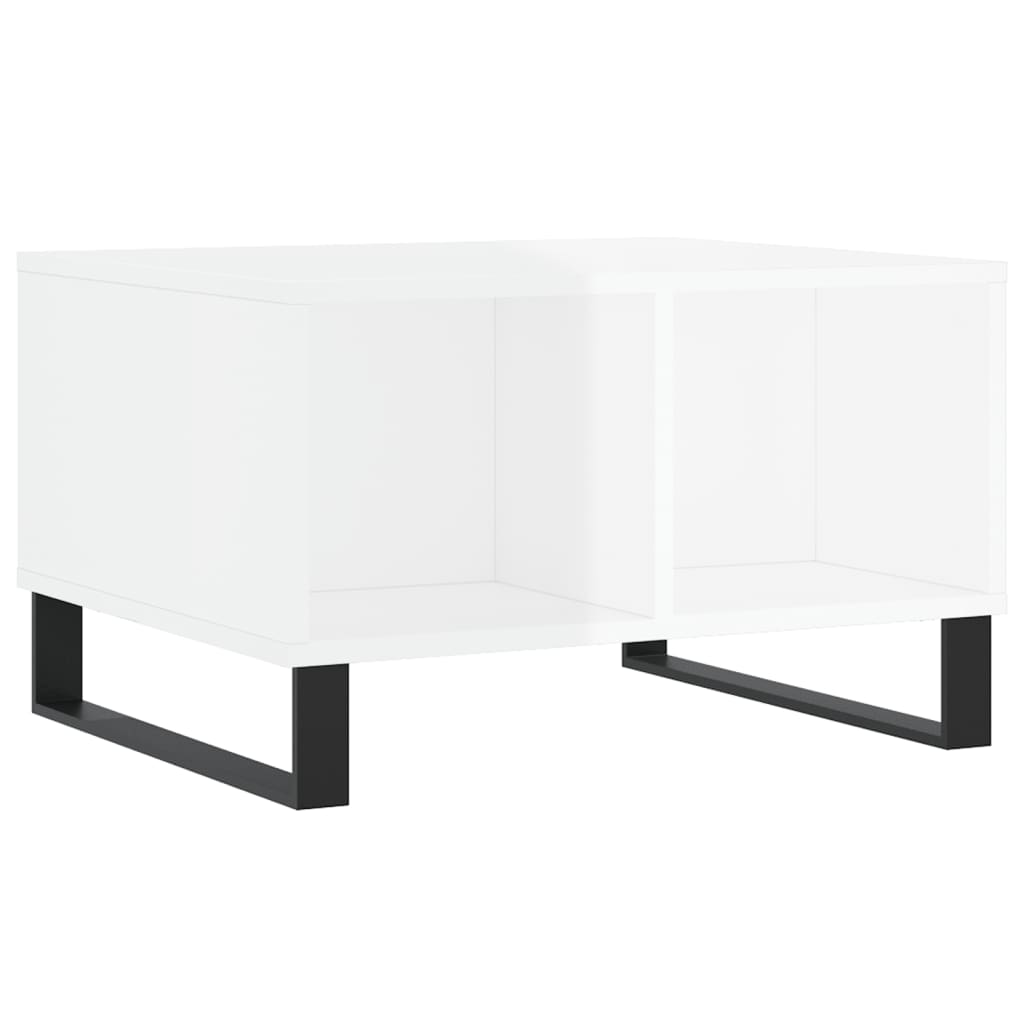 Mesa de centro 60x50x36,5 cm derivados madeira branco brilhante - Image 5